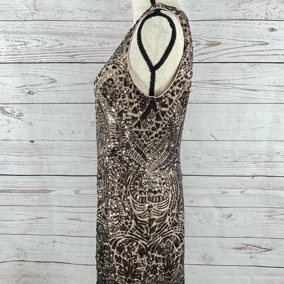 VINCE CAMUTO Bodycon Dress Sequined Sleeveless Stretch Lined Rear Zipper - Picture 7 of 10